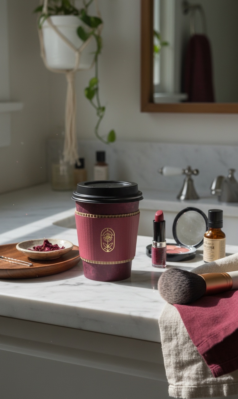 Evening vanity with coffee